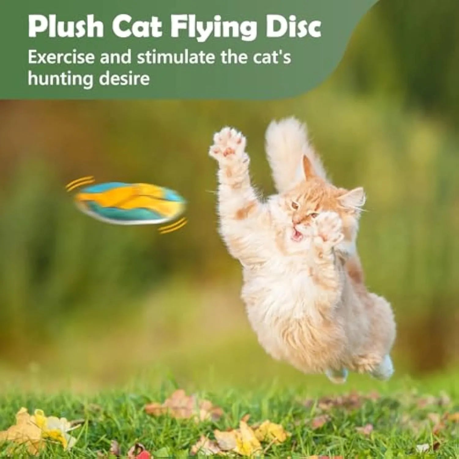 Catnip flying disc toy with crinkle sound in sports ball design for indoor cats