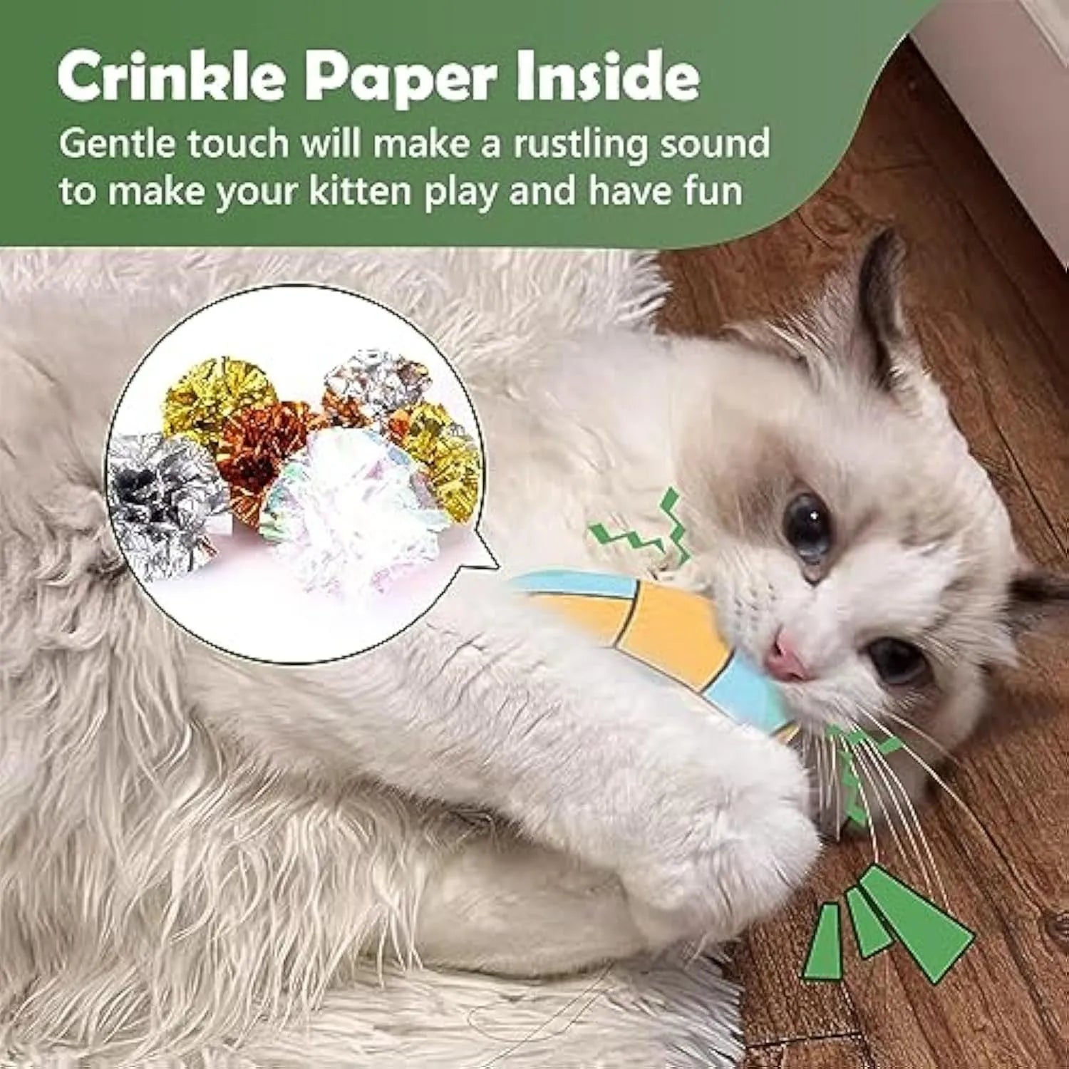 Catnip flying disc toy with crinkle sound in sports ball design for indoor cats
