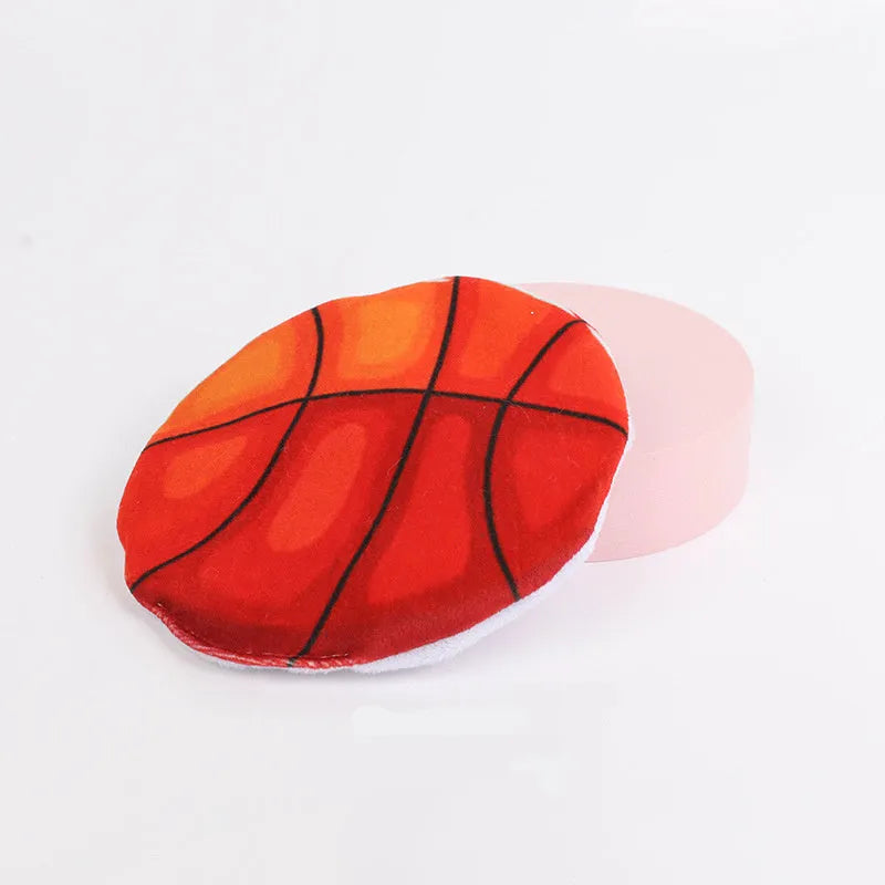 Catnip flying disc toy with crinkle sound in sports ball design for indoor cats