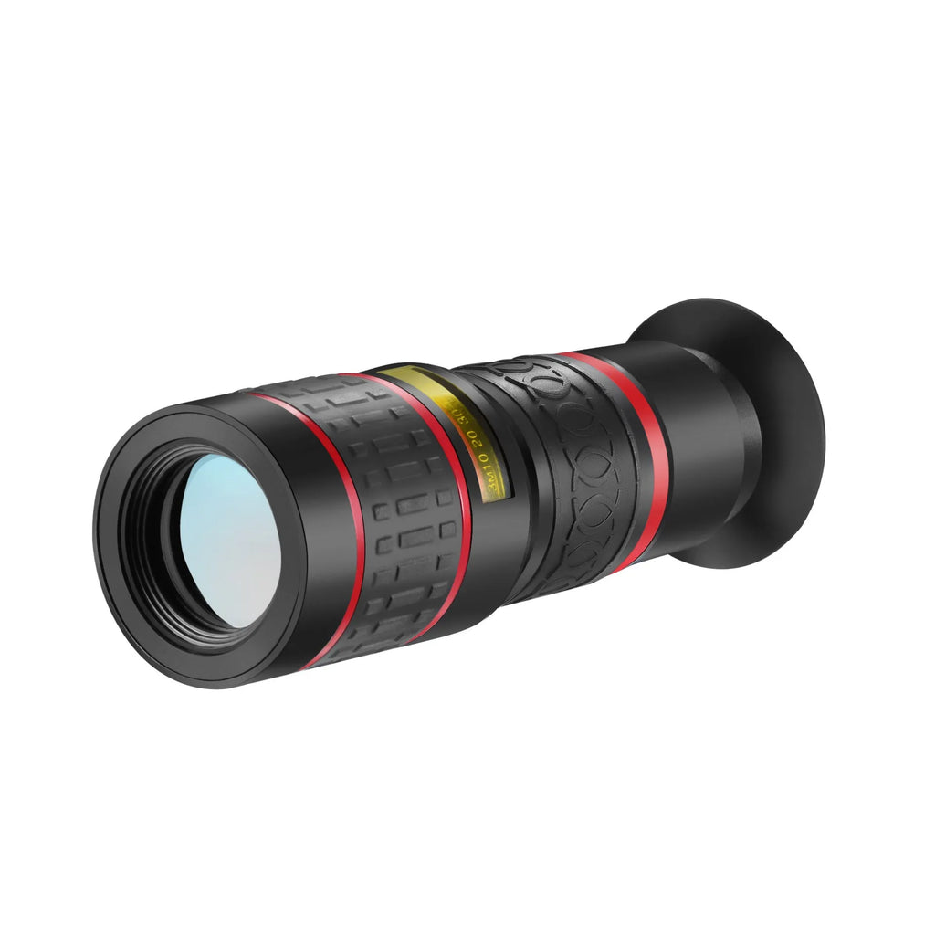 20x magnification smartphone telescope lens with universal clip and single-eye mask