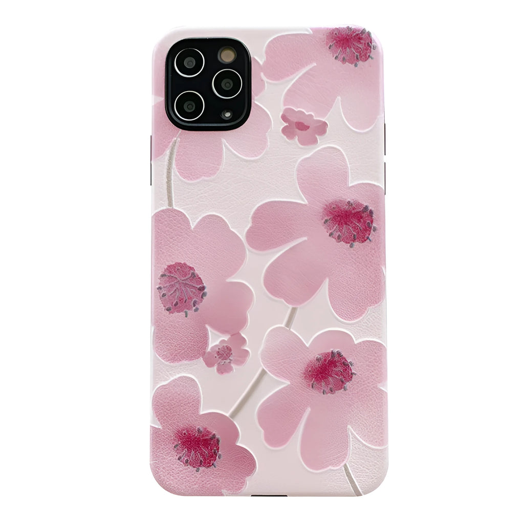 Flower design soft rubber phone case for Apple iPhone with Japanese Korean style