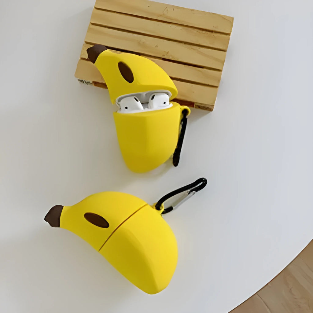 Yellow banana design silicone protective case for Apple AirPods Pro