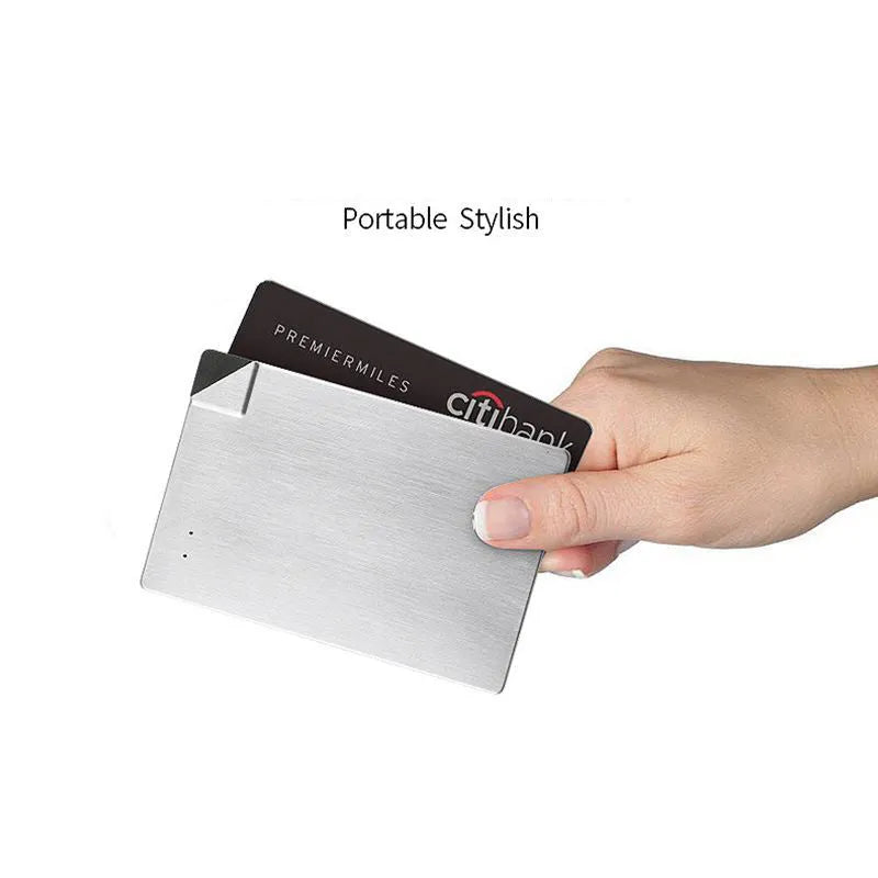 Slim silver graphene power bank with 4000mAh capacity for Apple and Android phones