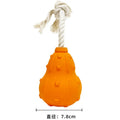 Natural rubber stuffable dog chew toy for small medium dogs, shown with a longer strap.
