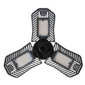 Waterproof industrial foldable garage lamp with die-cast aluminium housing and a clear polycarbonate lens.