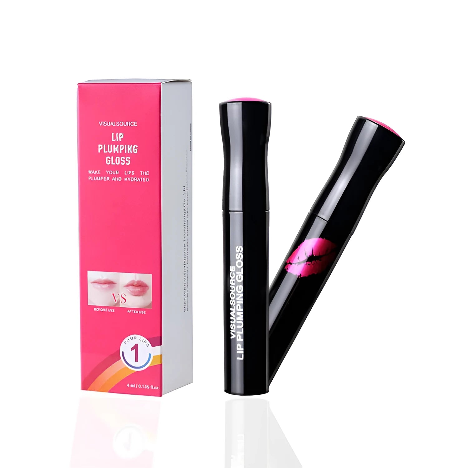 Lip plumping gloss anti wrinkle serum tube 4g for fuller lips and lip skin care