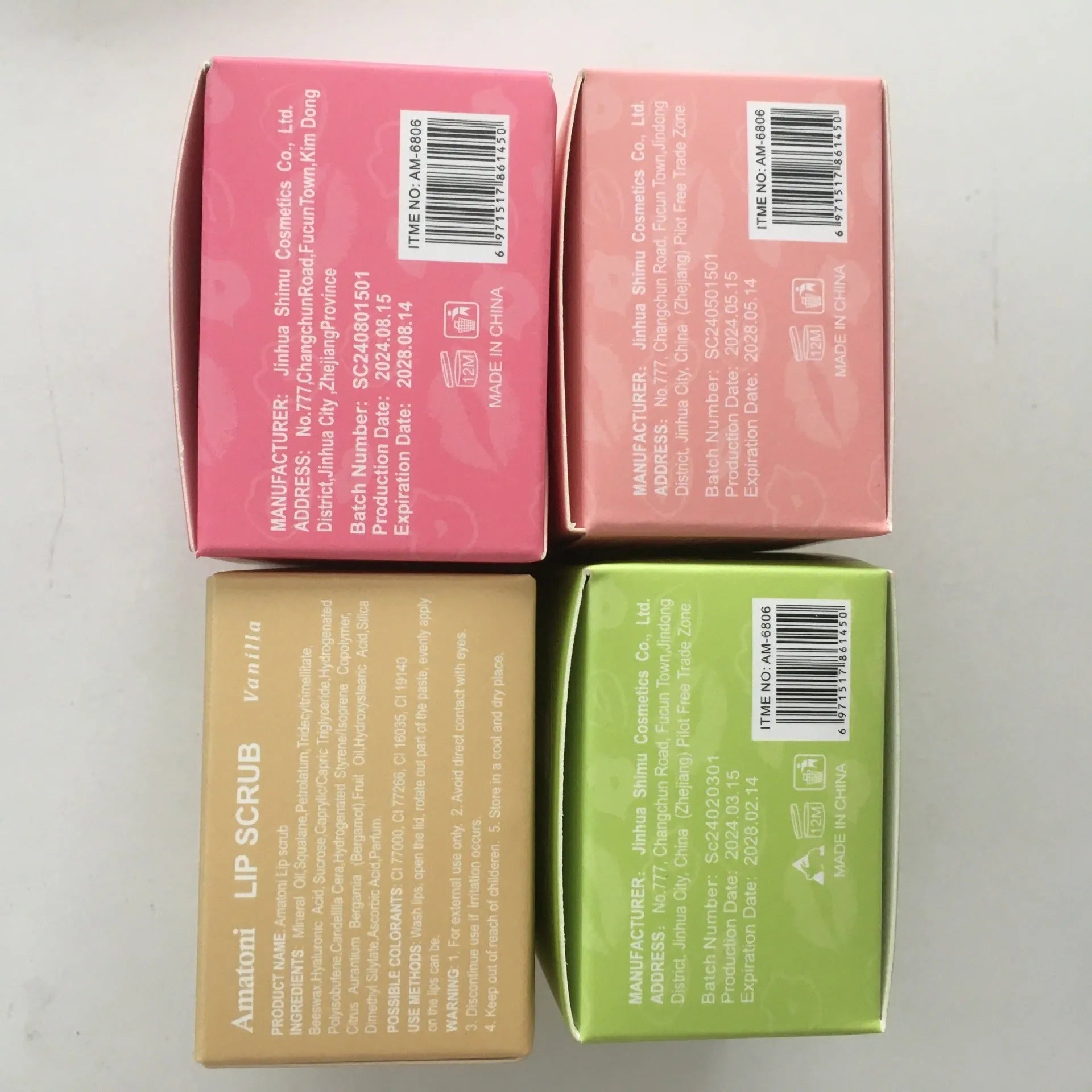 Amatoni fruit flavour lip scrub cream in 30g pot with exfoliating moisturising nourishing care