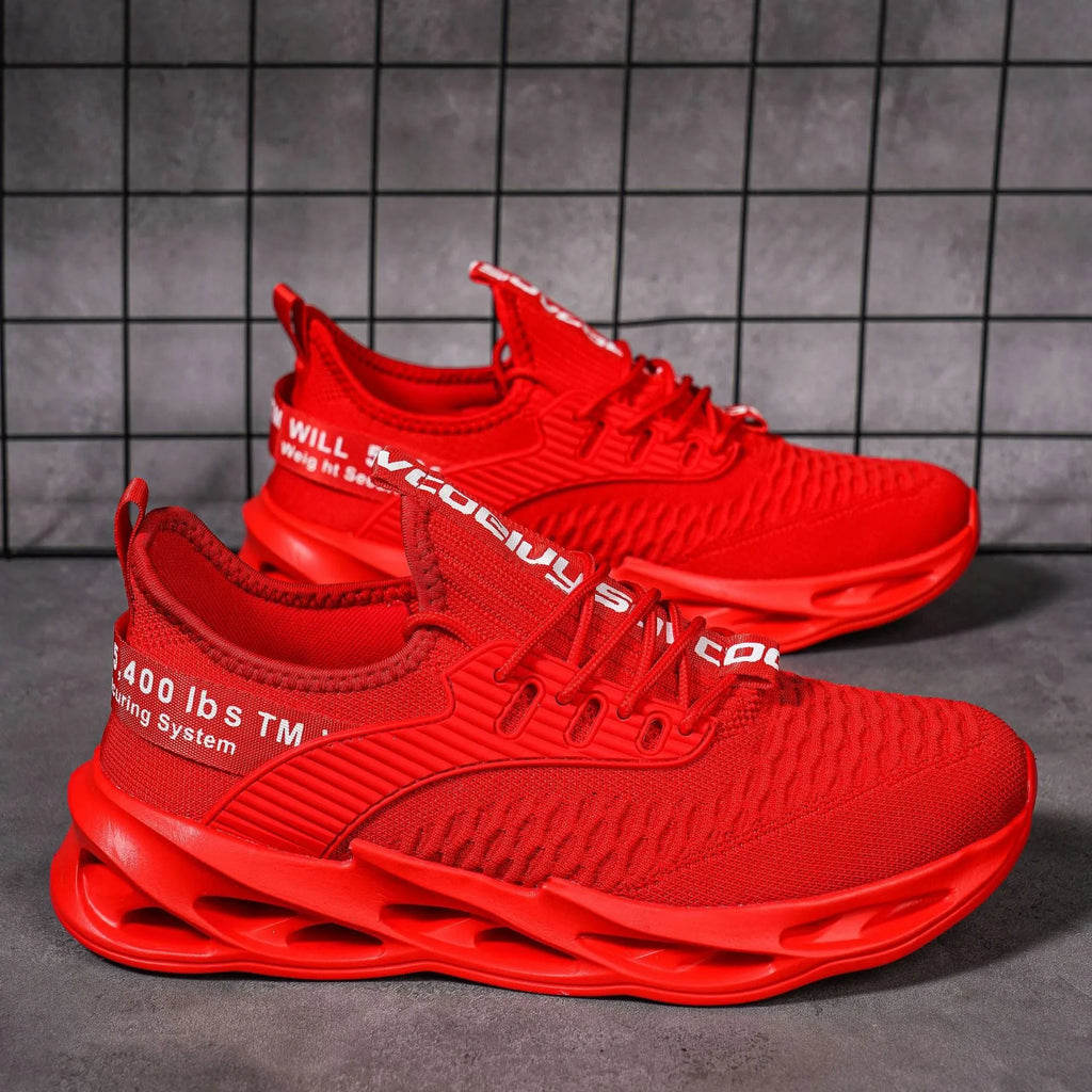 Women's FlyKnit casual shoes in mesh material with round toe and flat heel design