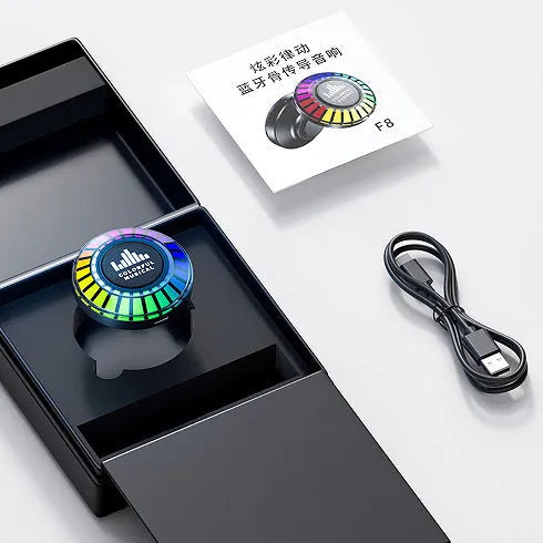 Compact cubic voice control Bluetooth atmosphere lamp with LED polar lighting effect.