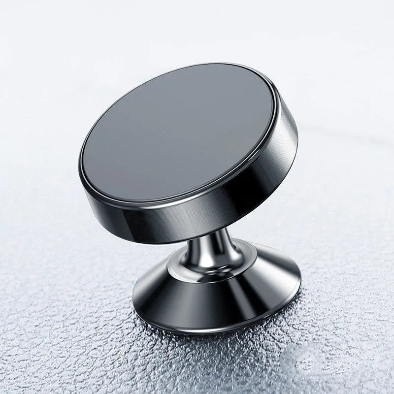 Magnetic car phone holder with aluminium alloy construction in black, gold, and silver colour options
