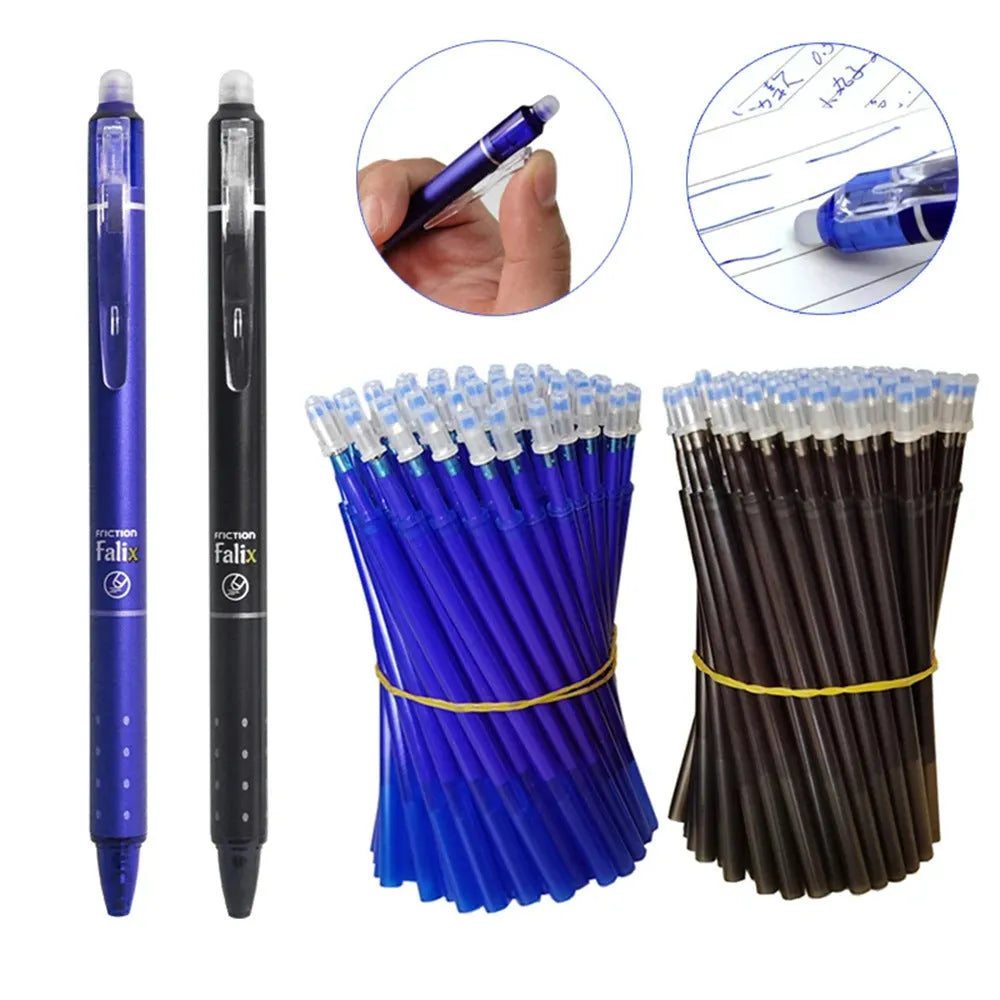 Hot Erasable Push Gel Pen 0.5mm with plastic casing and stainless steel nib