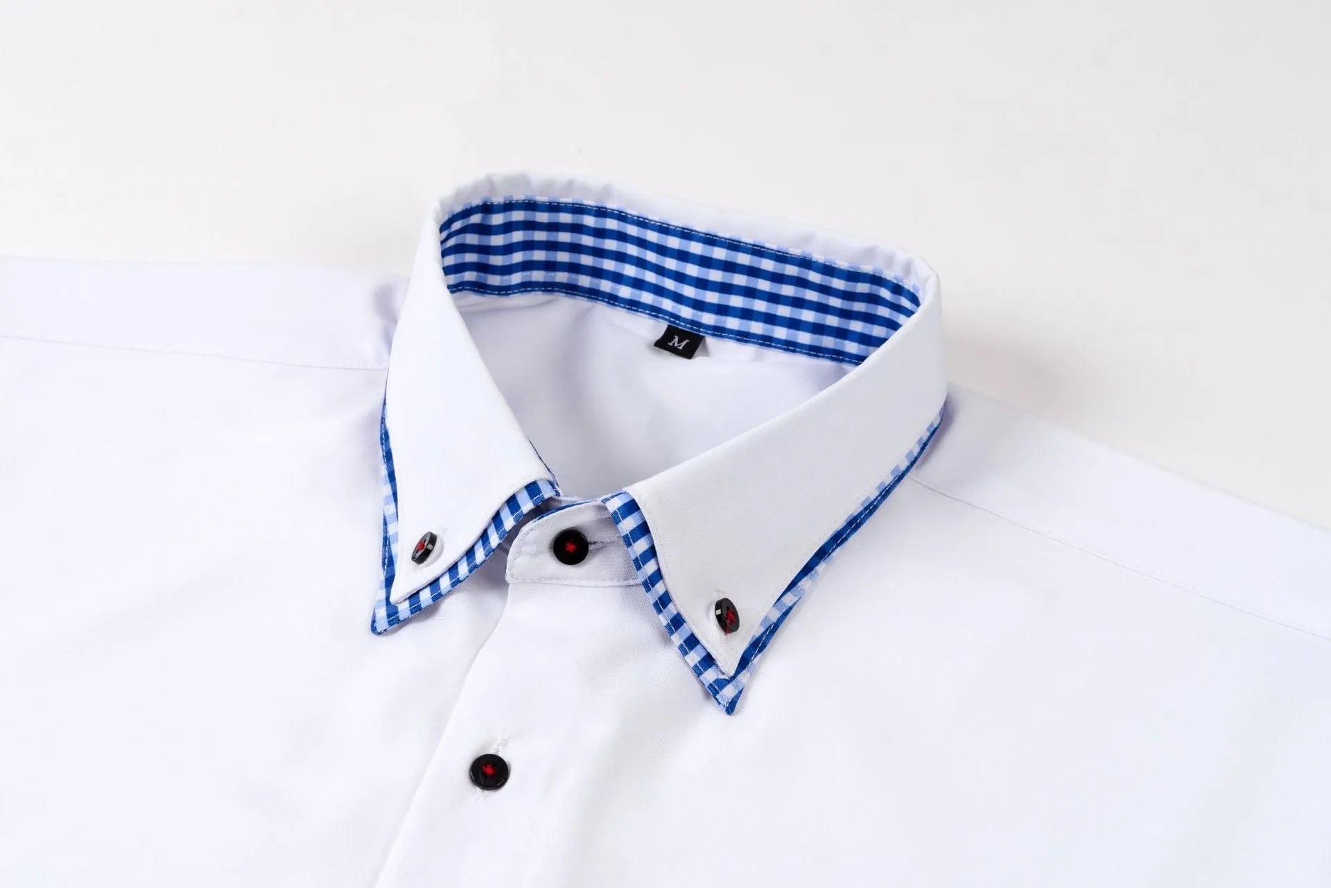Double collar stitching casual shirt in black showing cardigan style and solid colour design with button front