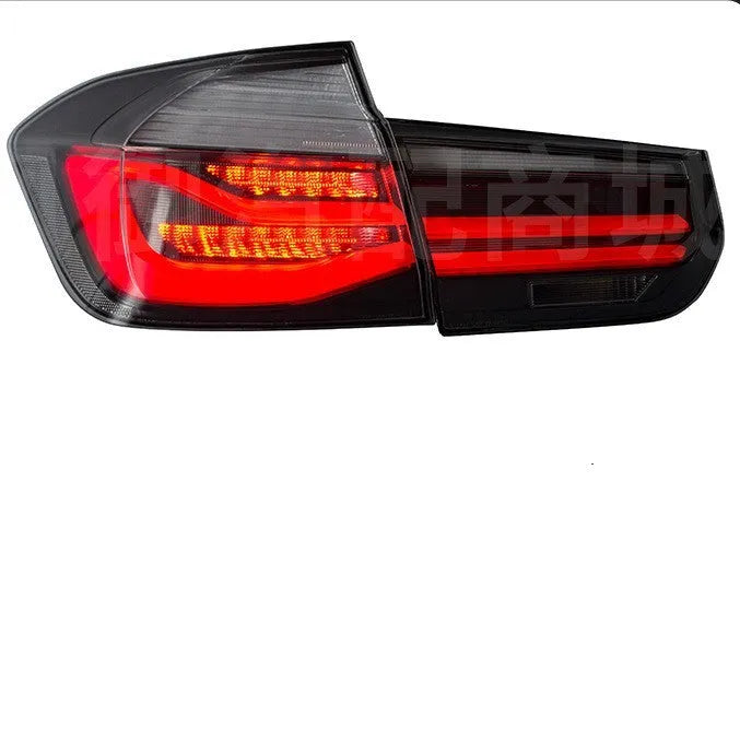 BMW 3 Series modified LED tail light assembly with streamer steering in red or smoked black finish