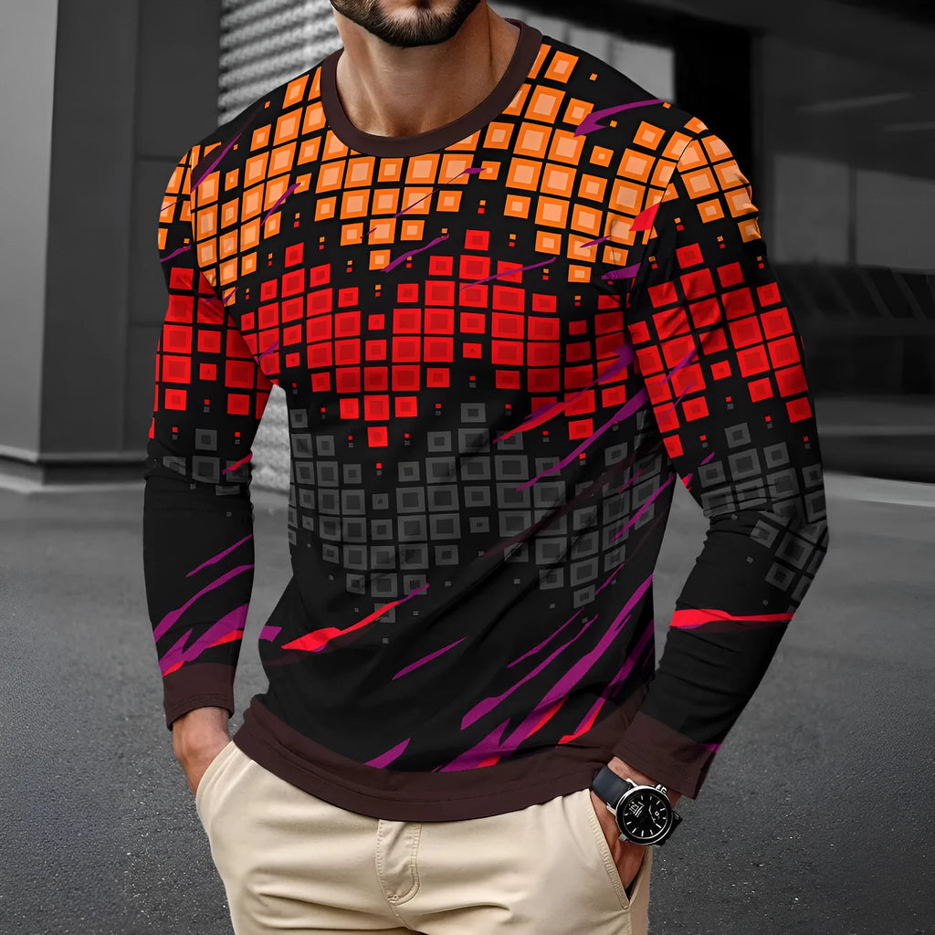 Men's milk silk long sleeve pullover with round neck in multiple colour options