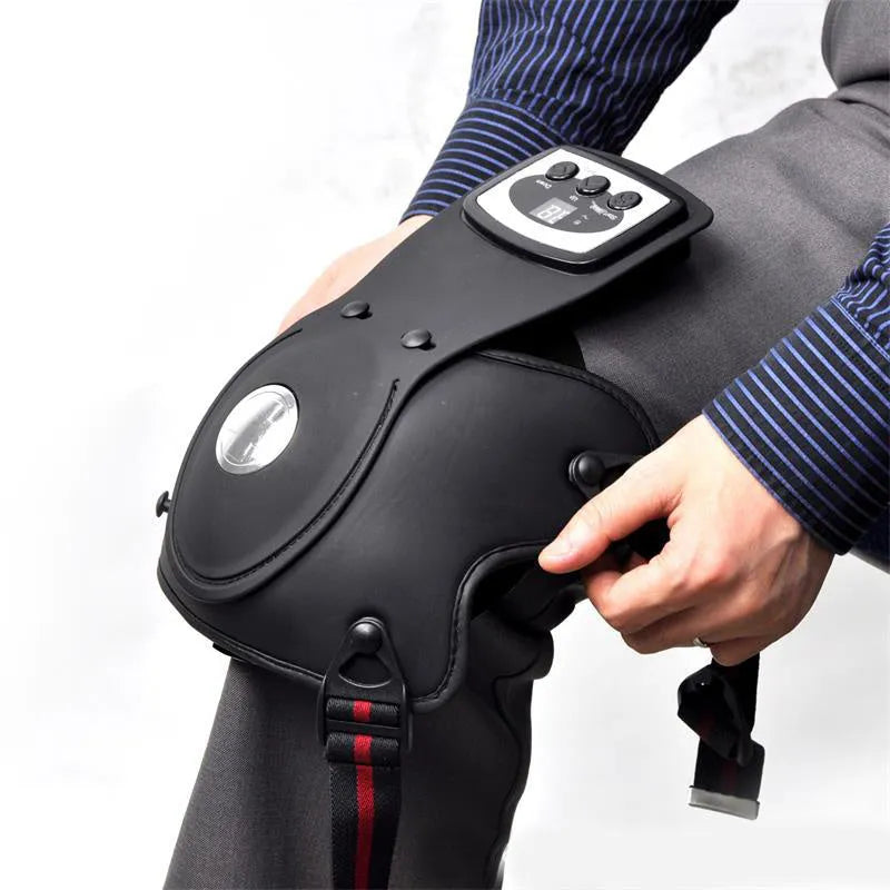 Portable knee and shoulder massager with infrared heat therapy and temperature control display