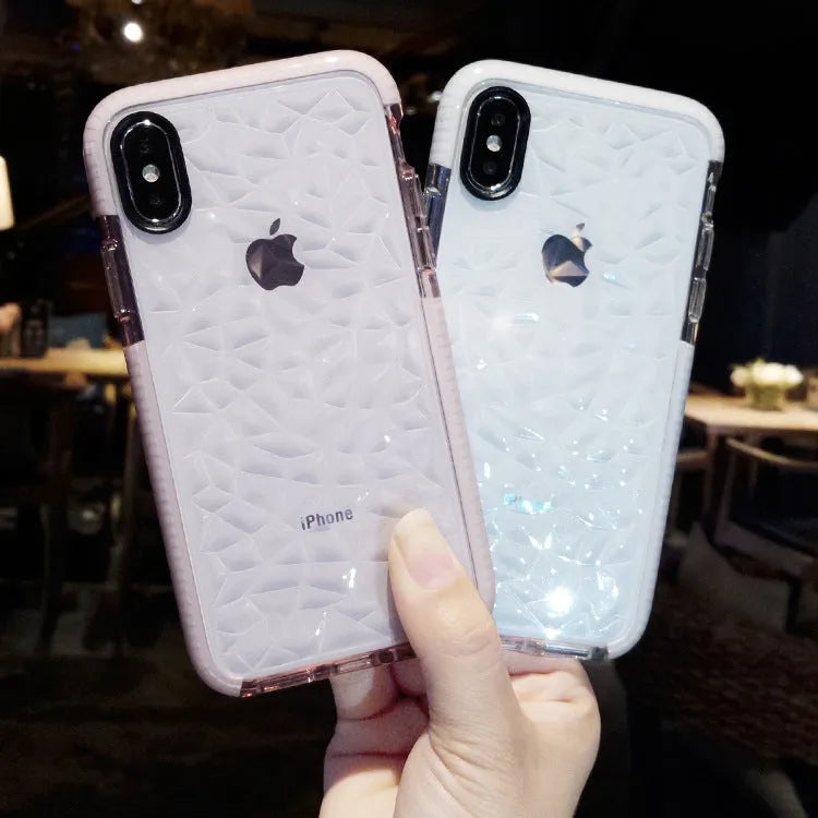 TPU iPhone phone case with striped detailing and coloured edge options