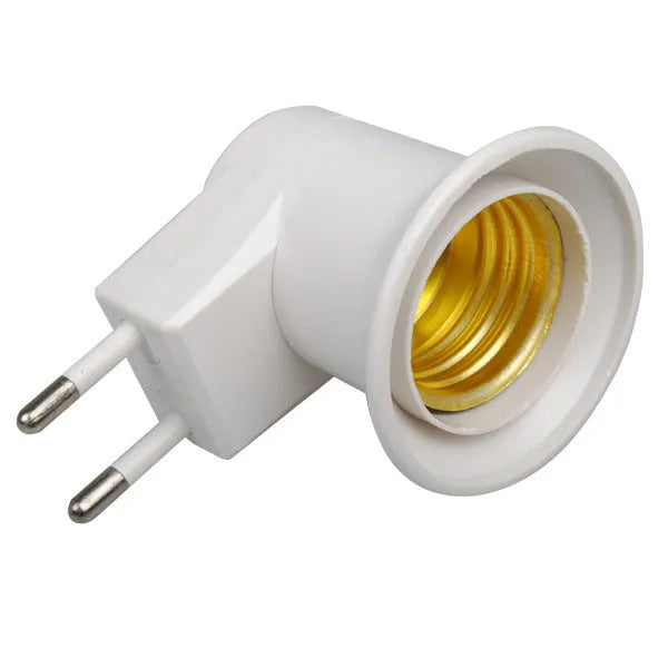 White wall plug-in E27 screw lamp holder with switch in AU, EU or US plug styles
