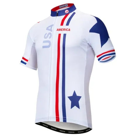 Men's long sleeve cycling jersey in photo colour, COOLMAX quick-dry fabric, side view