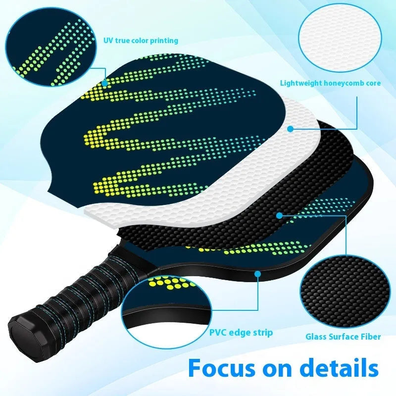 A high-density fibreglass table tennis racket for outdoor sports use.