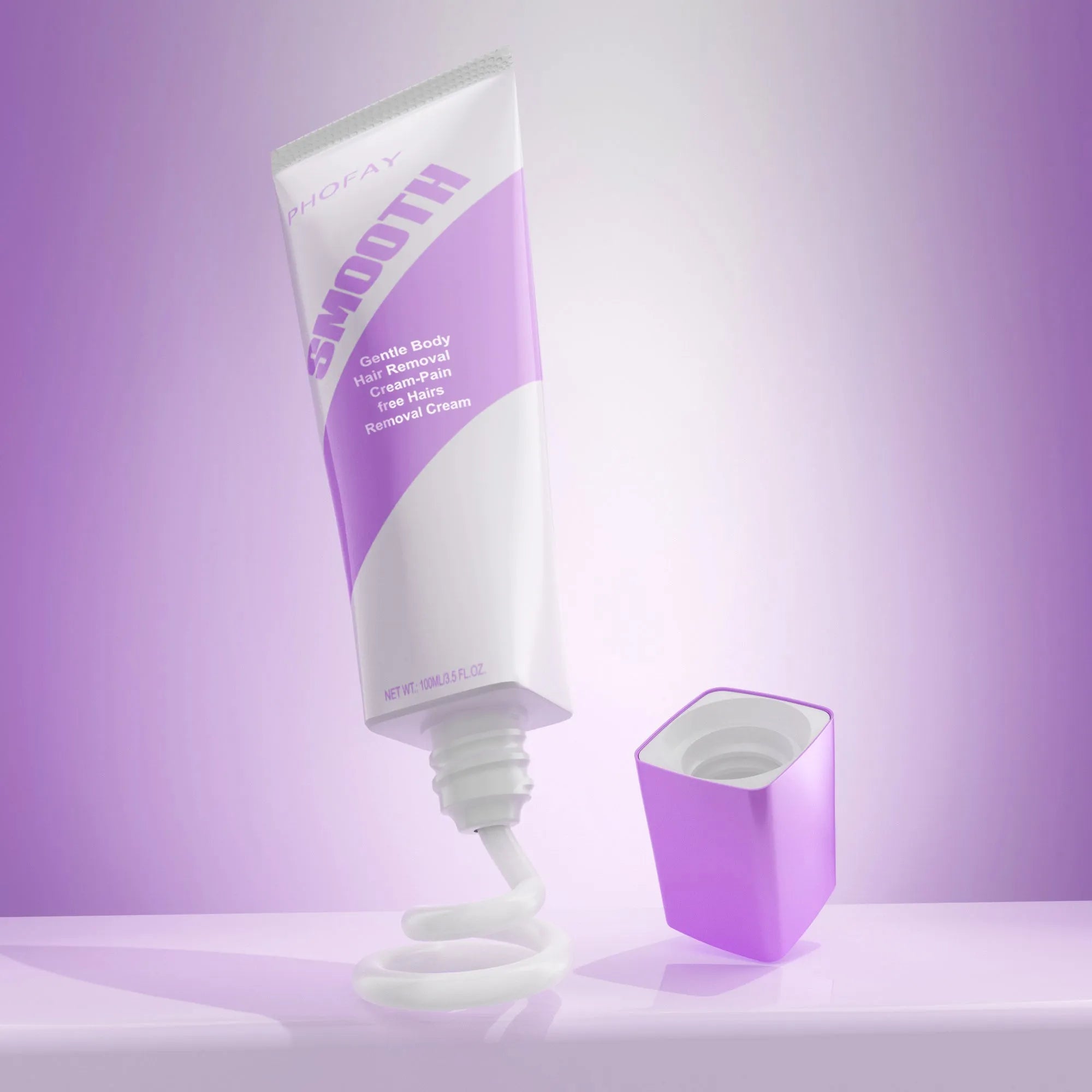 PHOFAY pain free hair removal cream tube with scraper tool for sensitive skin