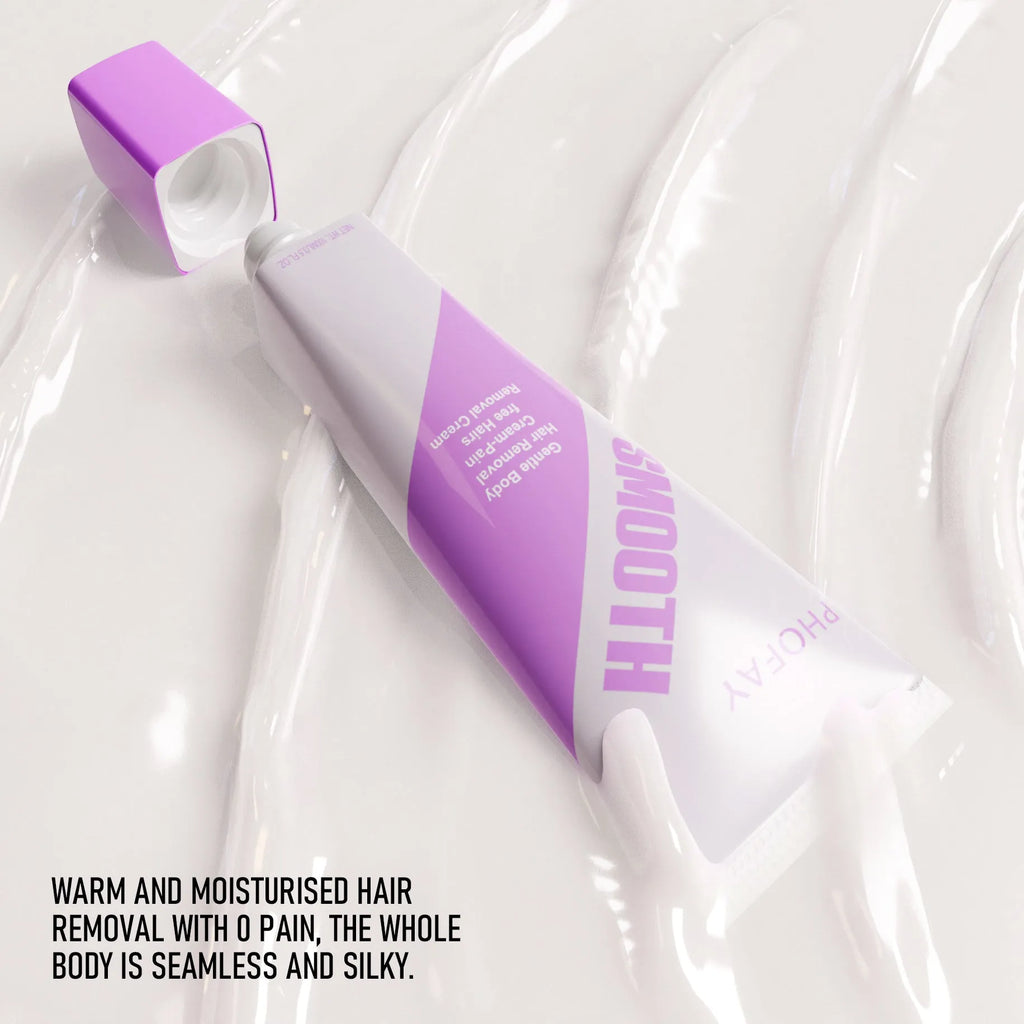 PHOFAY pain free hair removal cream tube with scraper tool for sensitive skin