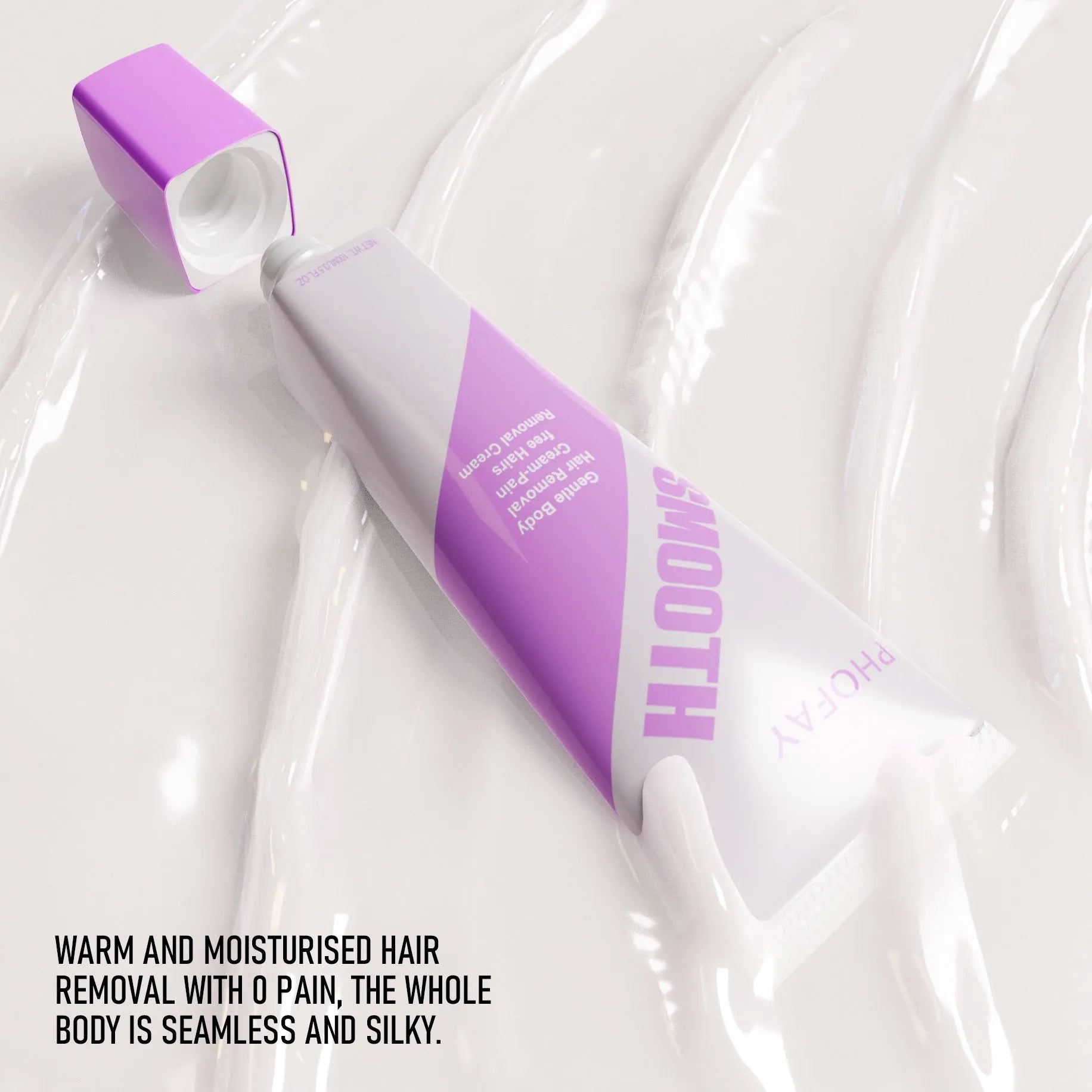 PHOFAY pain free hair removal cream tube with scraper tool for sensitive skin