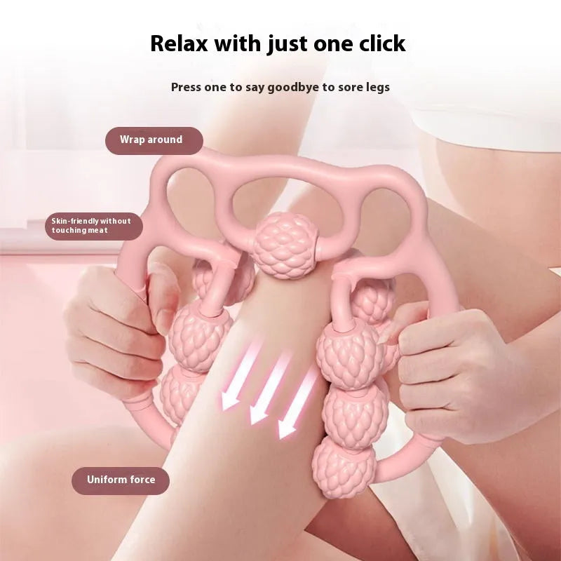 Bear-shaped double row clip leg massager in pink, green or purple