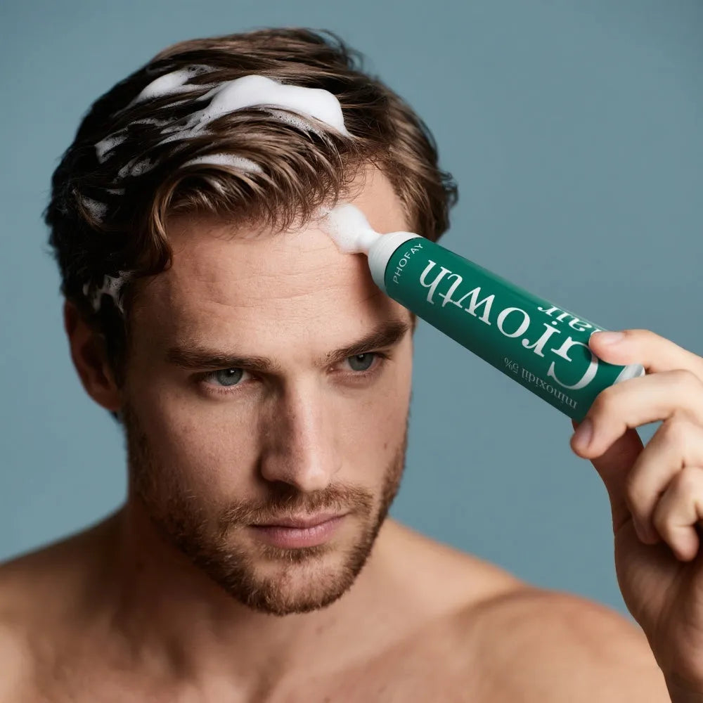 CH004 Minoxidil Anti-Hair Loss Mousse aerosol can, 60g, for topical scalp application.