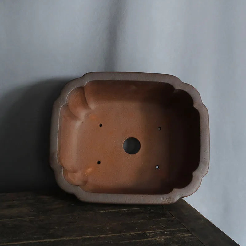 Rectangular purple sand bonsai flower pot with modern design for floor plant displays