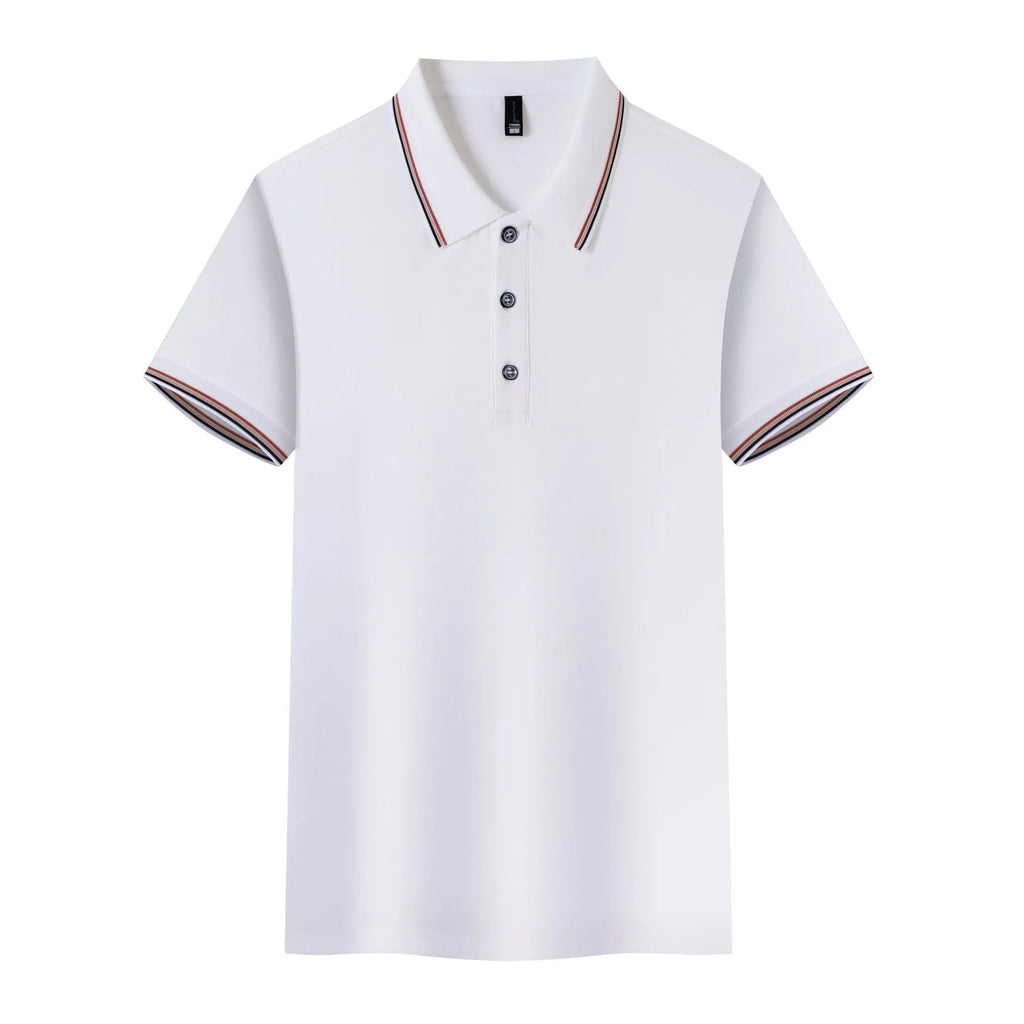 Ice silk polo shirt in solid colour with copper ammonia fibre construction for work uniforms