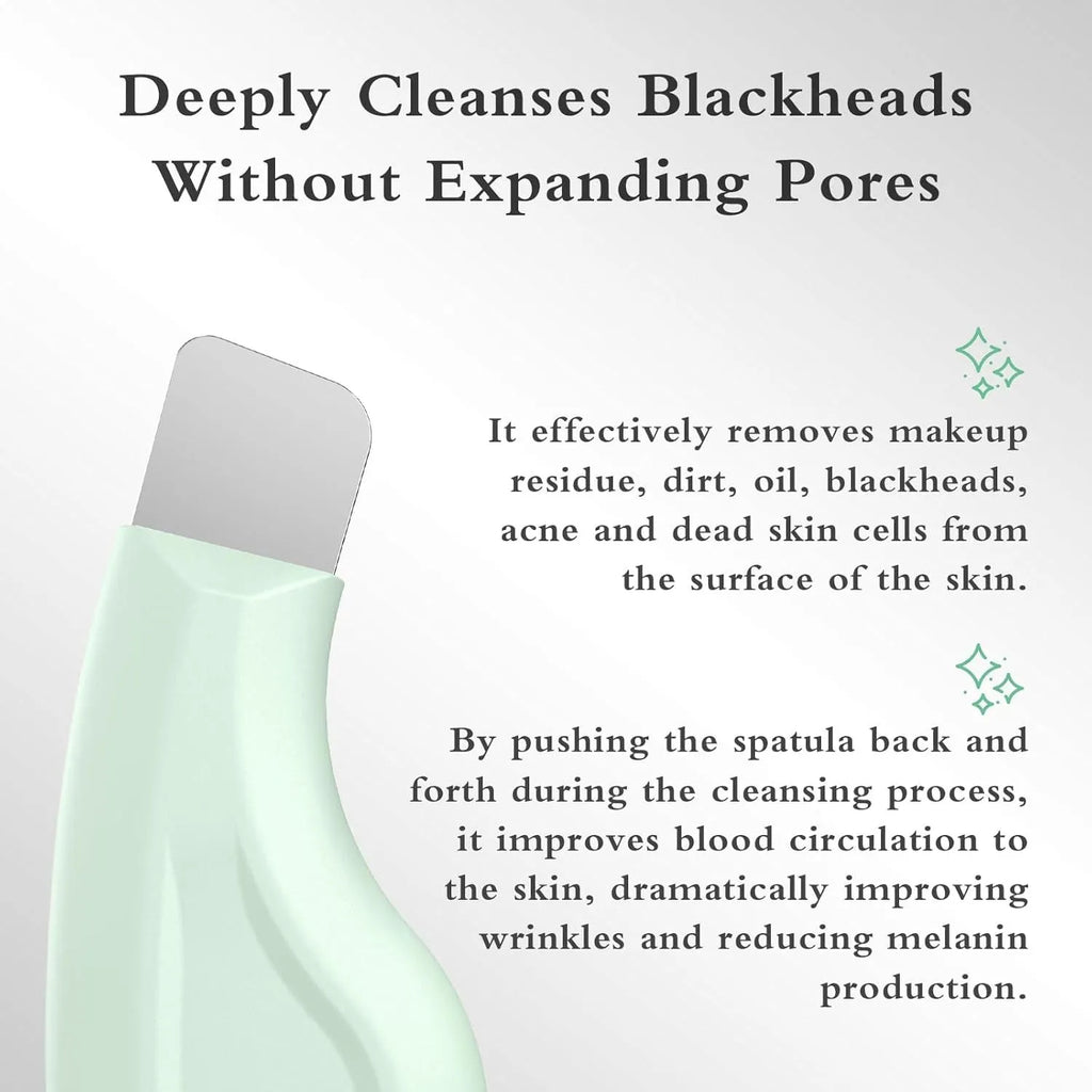 Stainless steel pore scraper face tool with a non-slip handle for blackhead removal