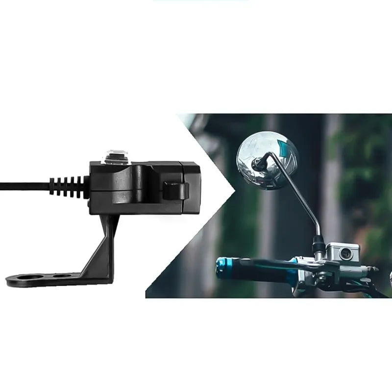 Dual USB port 12V waterproof motorcycle handlebar charger with ABD material housing