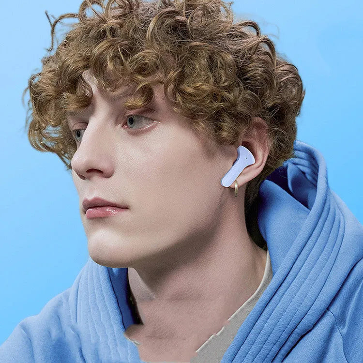 Green wireless Bluetooth headphones with LED power display, shown with silicone case and USB-C cable.