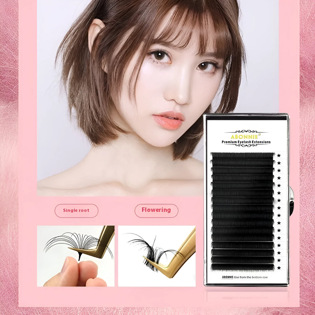 Close-up of dense 16-row matte mink hair false eyelashes on a clear band, showing natural finish.