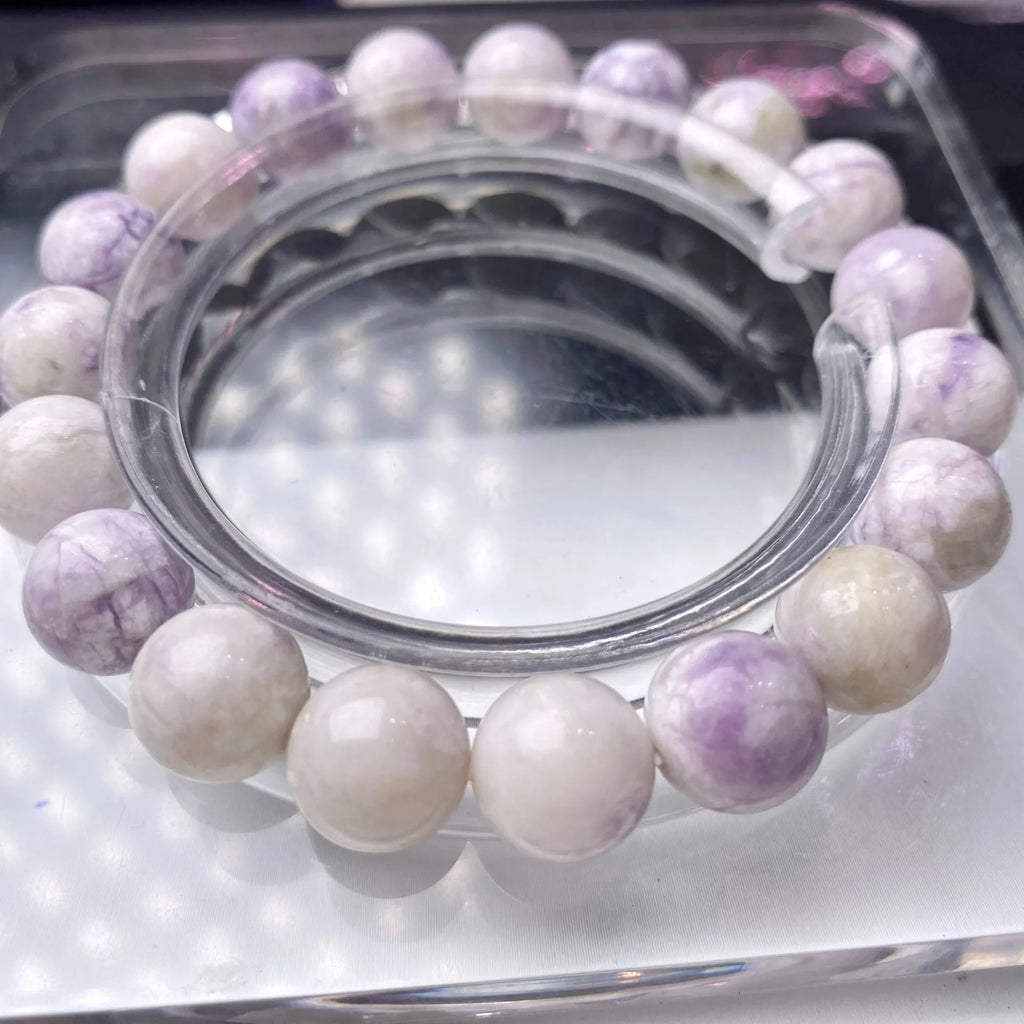Natural purple turquoise women's bracelet showing bead detail.