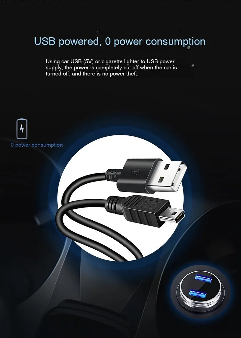 Black universal head-up display car GPS speed compass projector with USB connection