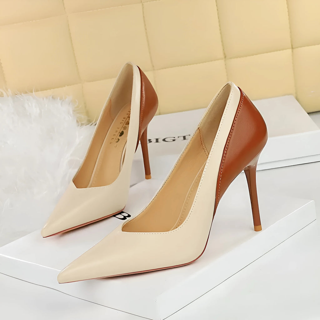 Retro style women's stiletto heels with pointed toe and super high heel