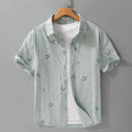 Pure cotton short sleeve shirt with letter print in loose cardigan style