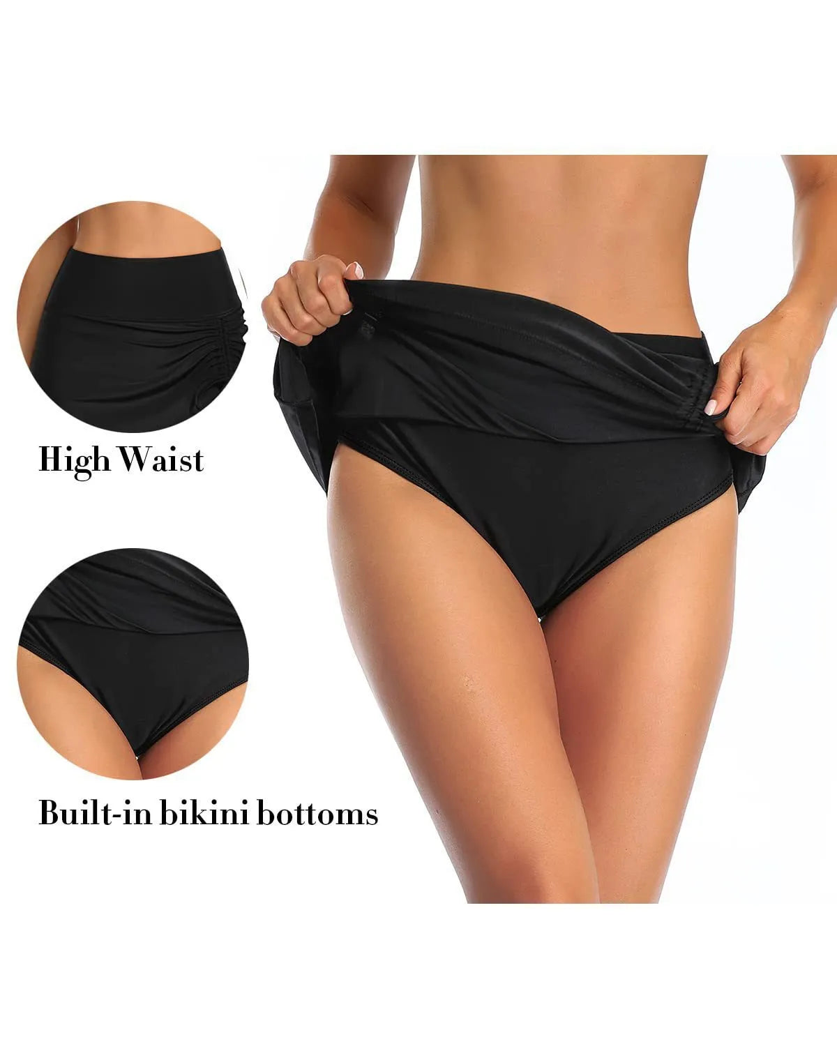Women's solid colour lace fashion swimming trunks in polyester fibre
