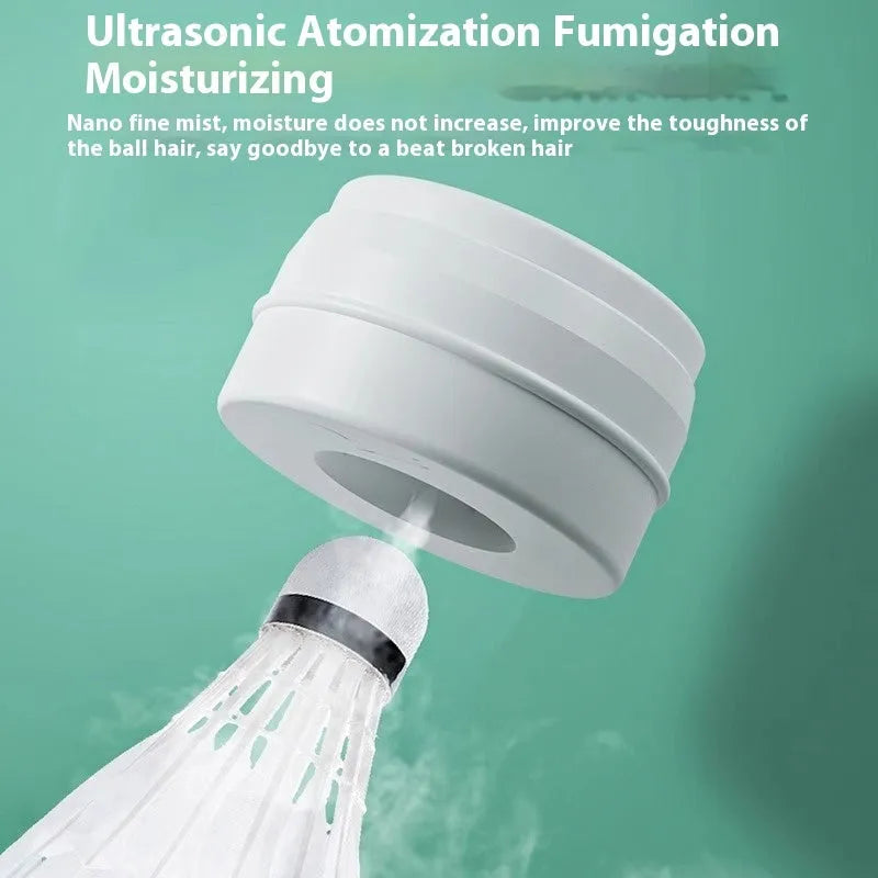 Rechargeable badminton globe digester spray humidifier with 8-second self-stop timer and 5V USB input
