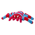 Red soft plush bite-resistant teddy dog toy with squeaker for medium and large breeds