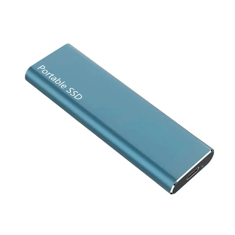 Ultra-thin metal mobile SSD expansion hard drive in red, shown with capacity options up to 30TB.