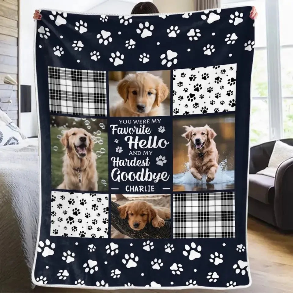 White super soft flannel pet dog blanket laid flat, showing its texture, with size options for 80x100cm, 130x150cm, and 150x200cm.