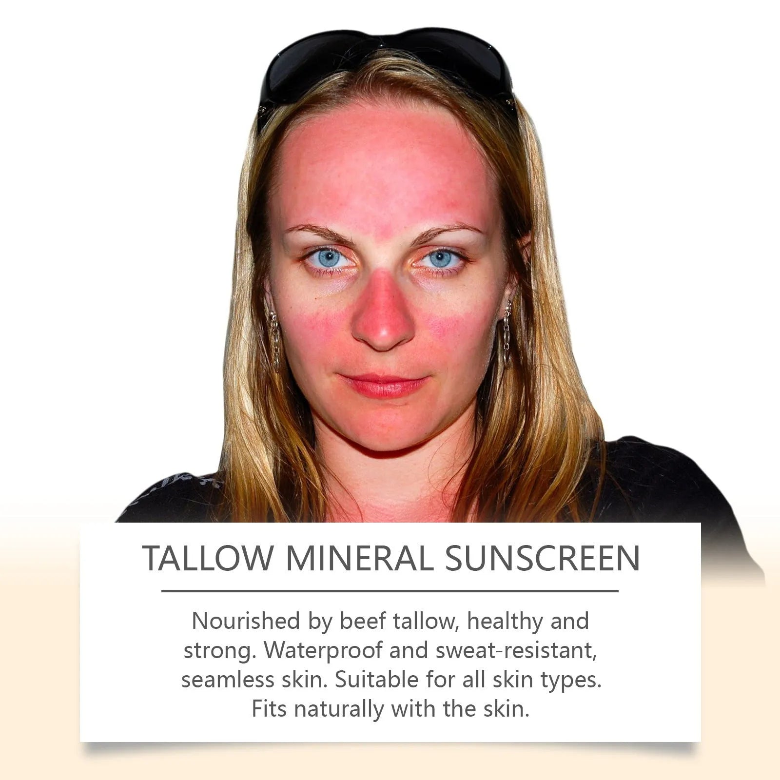 60g tube of cow fat moisturising sunscreen with titanium dioxide and zinc oxide for UV protection