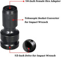 Hexagonal handle scaling bit holder with telescopic sleeve for electric wrench socket adaptation
