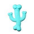 Beige, blue, or purple cactus-shaped dog chew toy made from bamboo fibre and rubber.