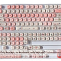 Pink PBT keycap with a detailed fragrant pig design on the top and sides for mechanical keyboards.