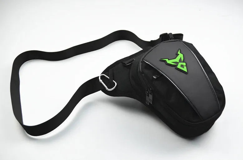 0105MC motorcycle leg bag in 1200D Oxford cloth with 29cm dimensions and red blue green grey colour options