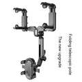 ABS automobile rear view mirror bracket with universal design and folding rod mechanism