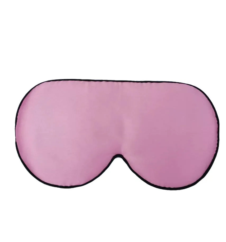 Double-sided mulberry silk eye mask with embroidered print in a choice of colours.